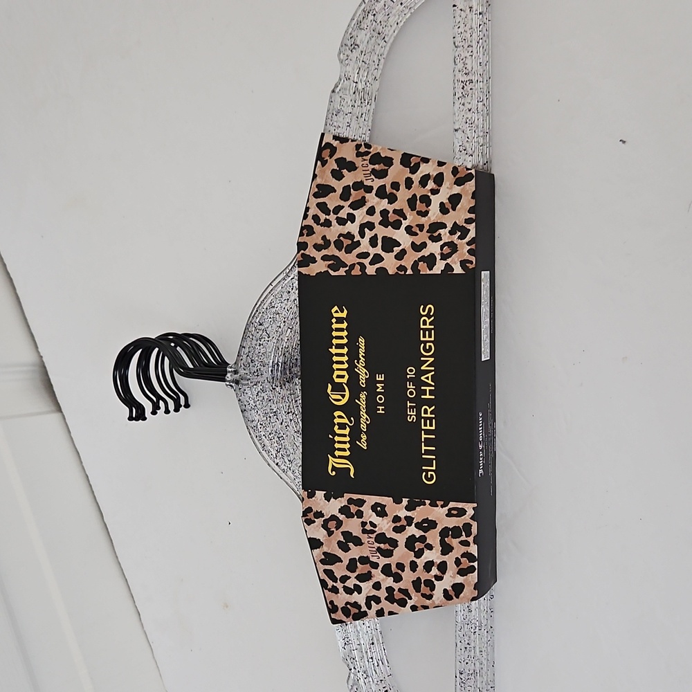 Juicy Couture NWT Black Glitter Speckled Clear Hangers